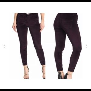 Blank NYC burgundy velour jeans